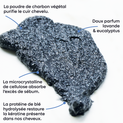 Shampoing exfoliant purifiant au charbon actif - 150 ml