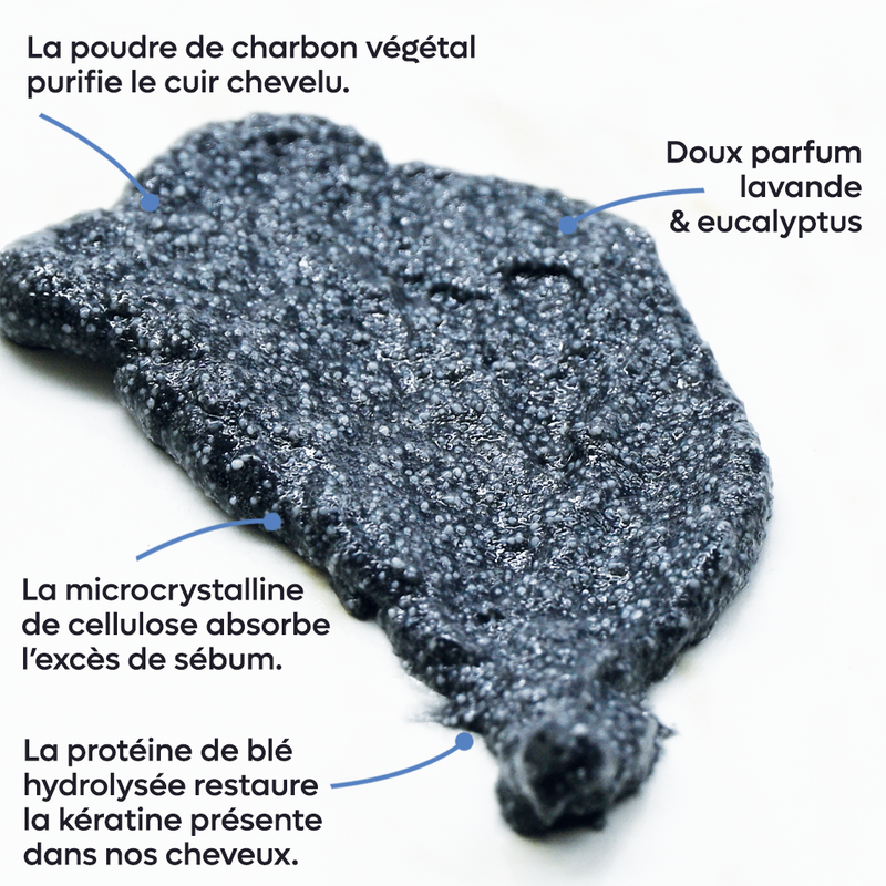 Shampoing exfoliant purifiant au charbon actif - 150 ml